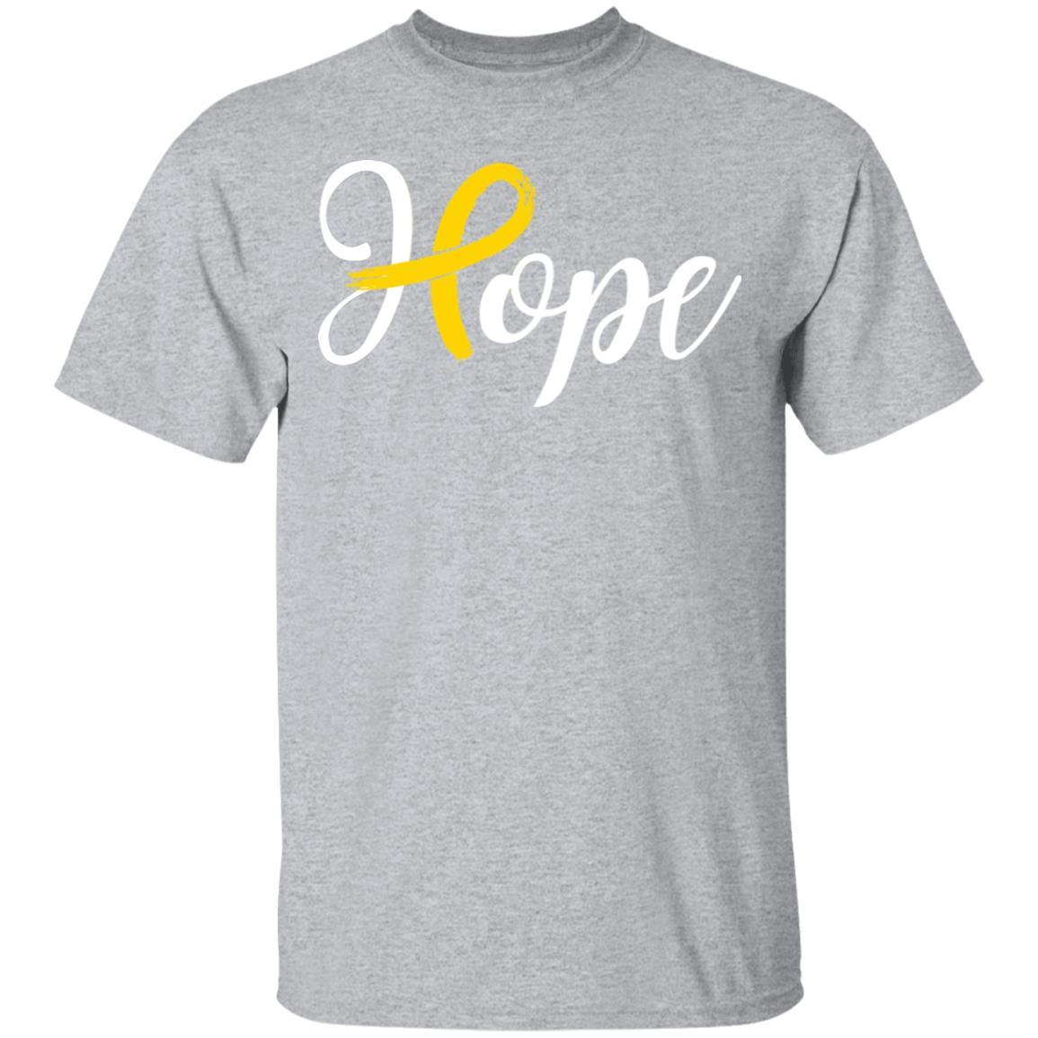 Childhood Cancer Awareness Gold Ribbon Hope-T-Shirt & Hoodie-Classic T-Shirt-Sport Grey