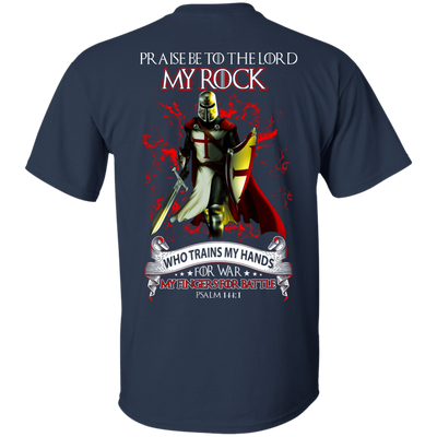 Praise The Lord My Rock Who Trains My Hands For War-T-Shirt & Hoodie-Classic T-Shirt-Navy