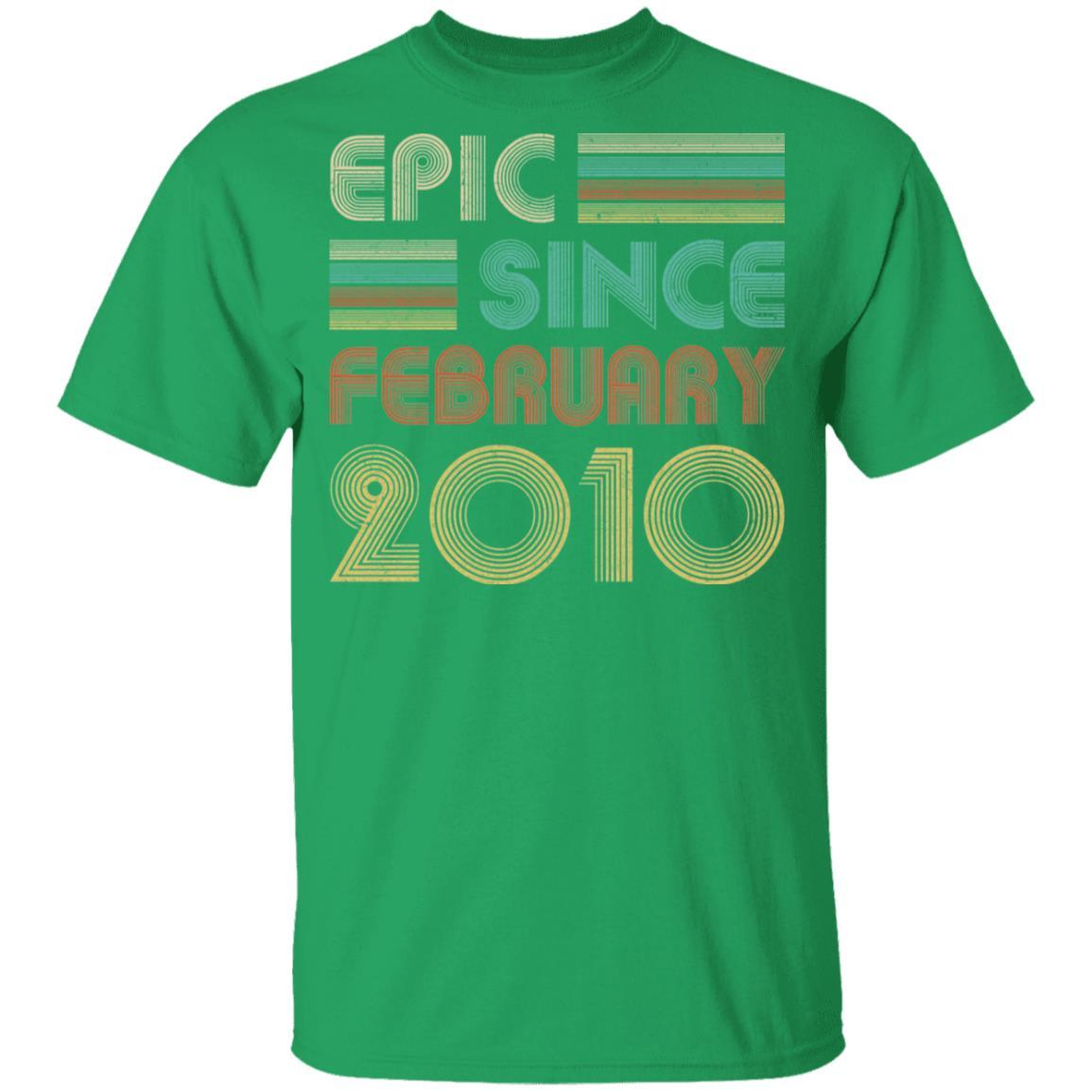Epic Since February 2010 Vintage 11th Birthday Gifts Youth-Youth Shirt-Youth T-Shirt-Irish Green