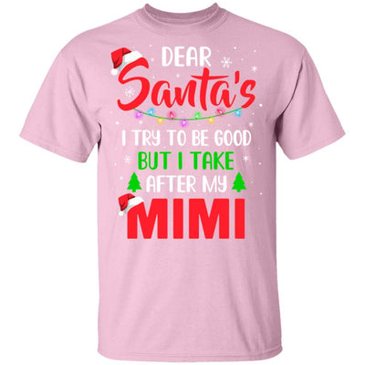 Dear Santa I Tried To Be Good But My Mimi Christmas Kids Youth-Youth Shirt-Youth T-Shirt-Light Pink