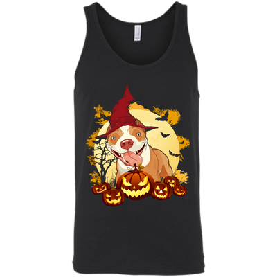 Pitbull Halloween Pumpkin-T-Shirt & Hoodie-Unisex Tank-Black
