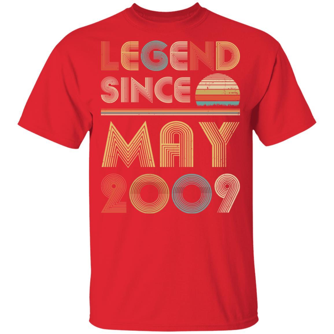 Legend Since May 2009 Vintage 12th Birthday Gifts Youth-Youth Shirt-Youth T-Shirt-Red
