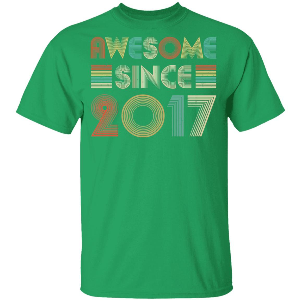 Awesome Since 2017 4th Birthday Gifts Youth-Youth Shirt-Youth T-Shirt-Irish Green