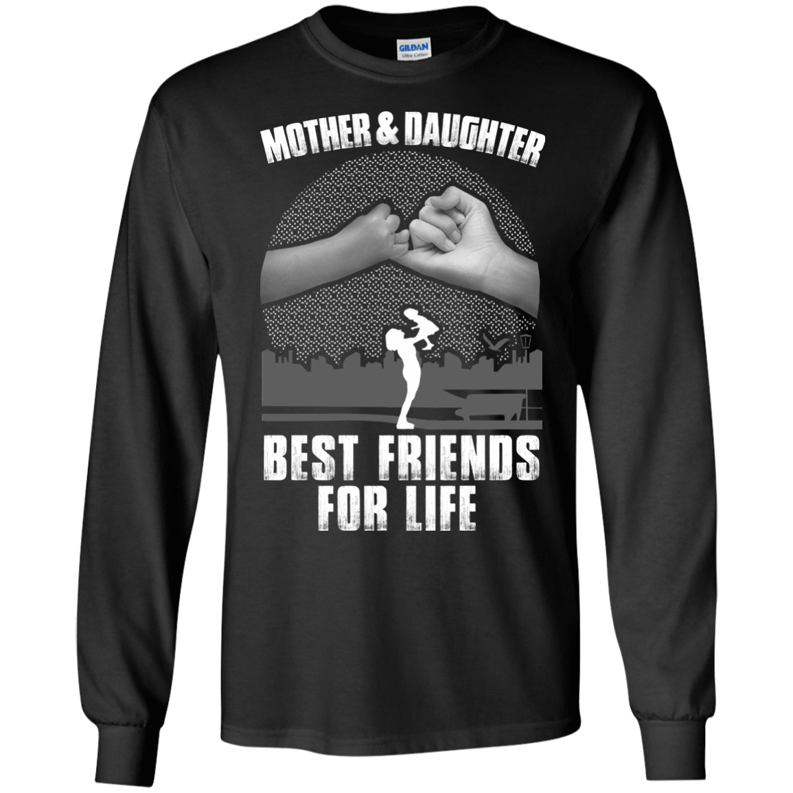 Mother and Daughter Best Friends For Life-T-Shirt & Hoodie-Long Sleeve T-Shirt-Black