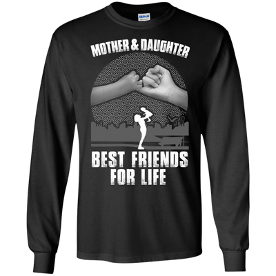 Mother and Daughter Best Friends For Life-T-Shirt & Hoodie-Long Sleeve T-Shirt-Black