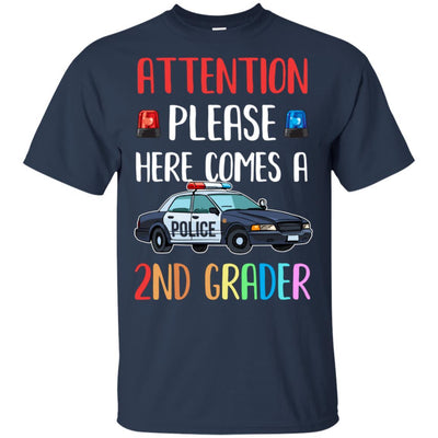Kids First Day Of School 2021 2nd Grade Police Attention Please Youth-T-Shirt & Hoodie-Youth T-Shirt-Navy