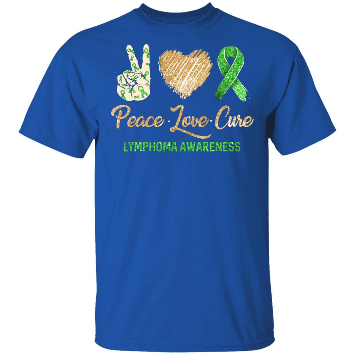 Peace Love Cure Lymphoma Awareness-T-Shirt & Hoodie-Classic T-Shirt-Royal