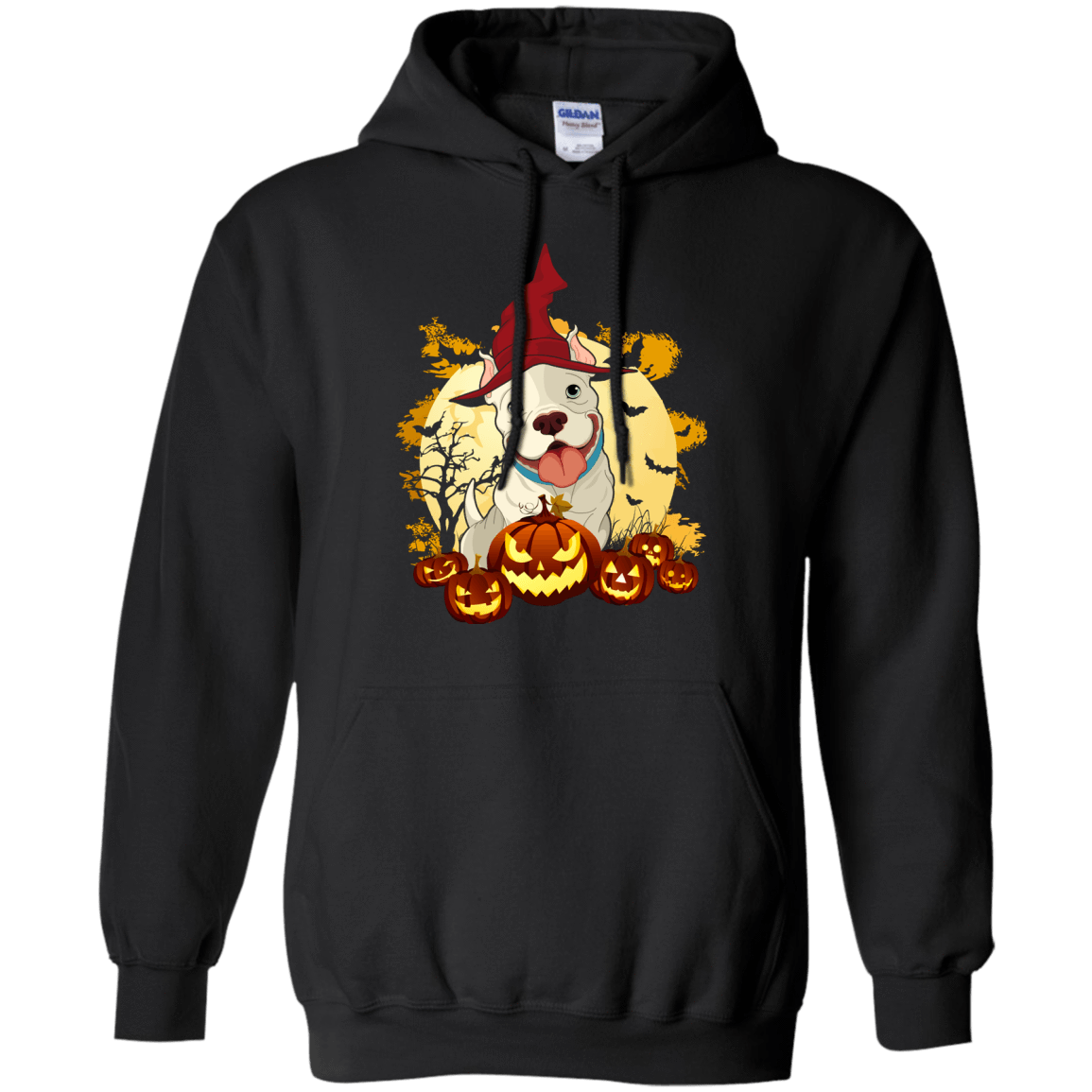 Pitbull Halloween Pumpkin-T-Shirt & Hoodie-Pullover Hoodie-Black
