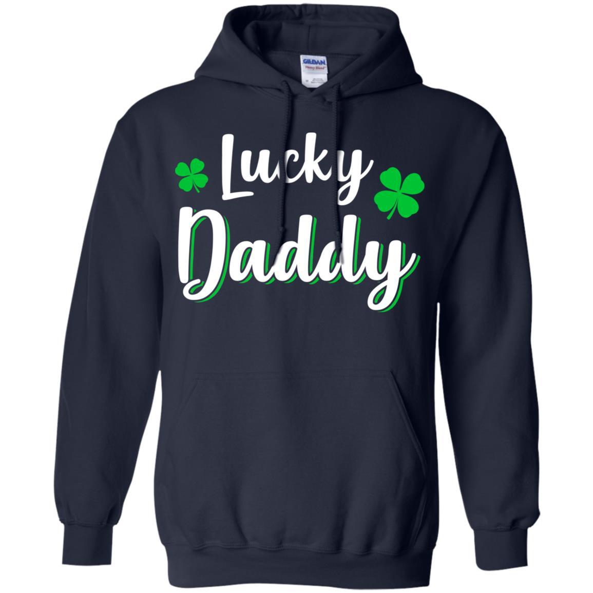 Luckiest Lucky Daddy St Patricks Day-T-Shirt & Hoodie-Pullover Hoodie-Navy