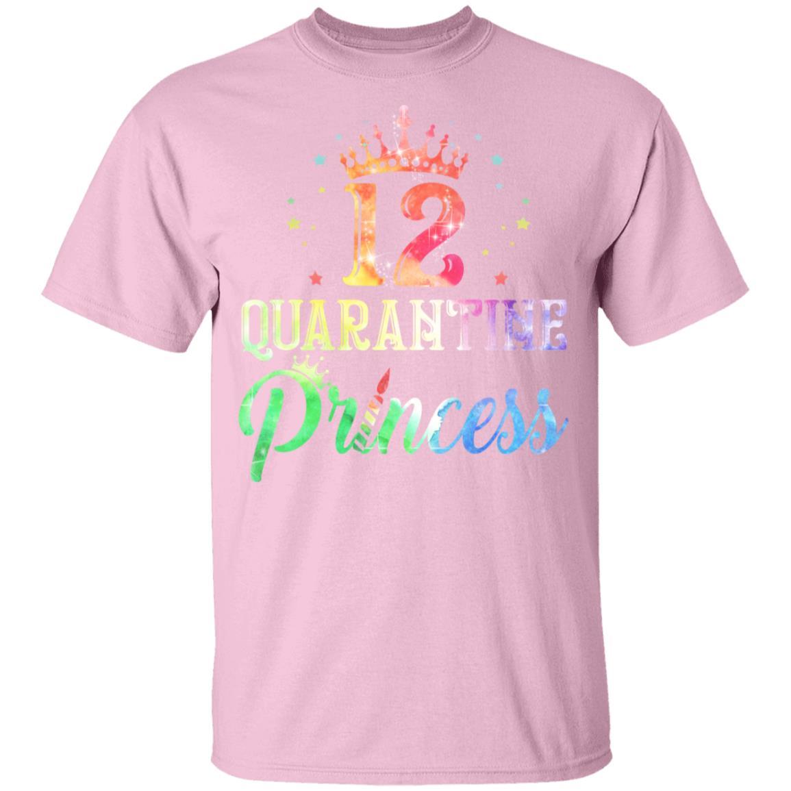 12 Quarantine Princess Happy Birthday Youth-Youth Shirt-Youth T-Shirt-Light Pink