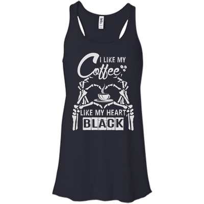I Like My Coffee Like My Heart Black-T-Shirt & Hoodie-Women's Flowy Racerback Tank-Midnight