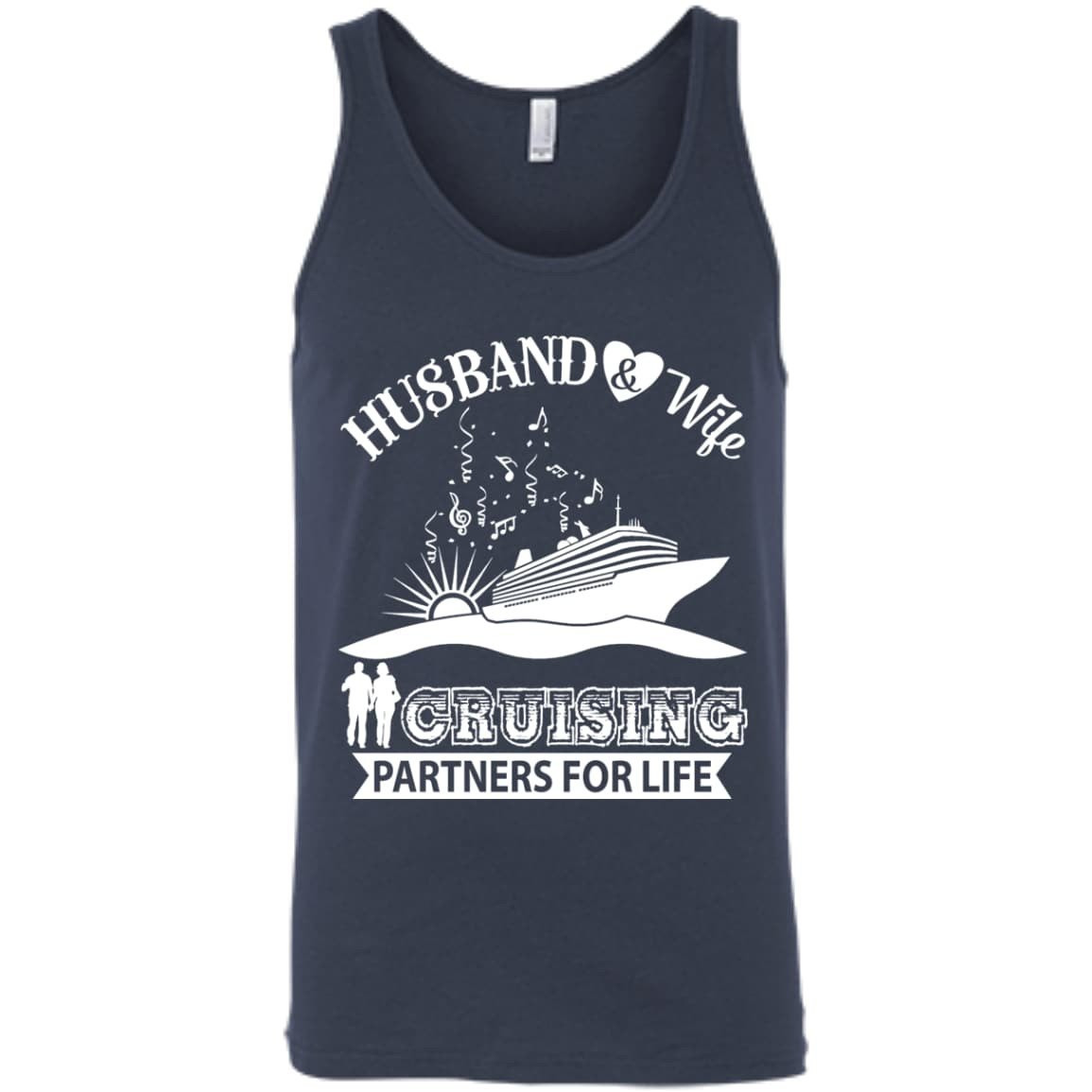 Husband And Wife Cruising Partners For Life-T-Shirt & Hoodie-Unisex Tank-Navy