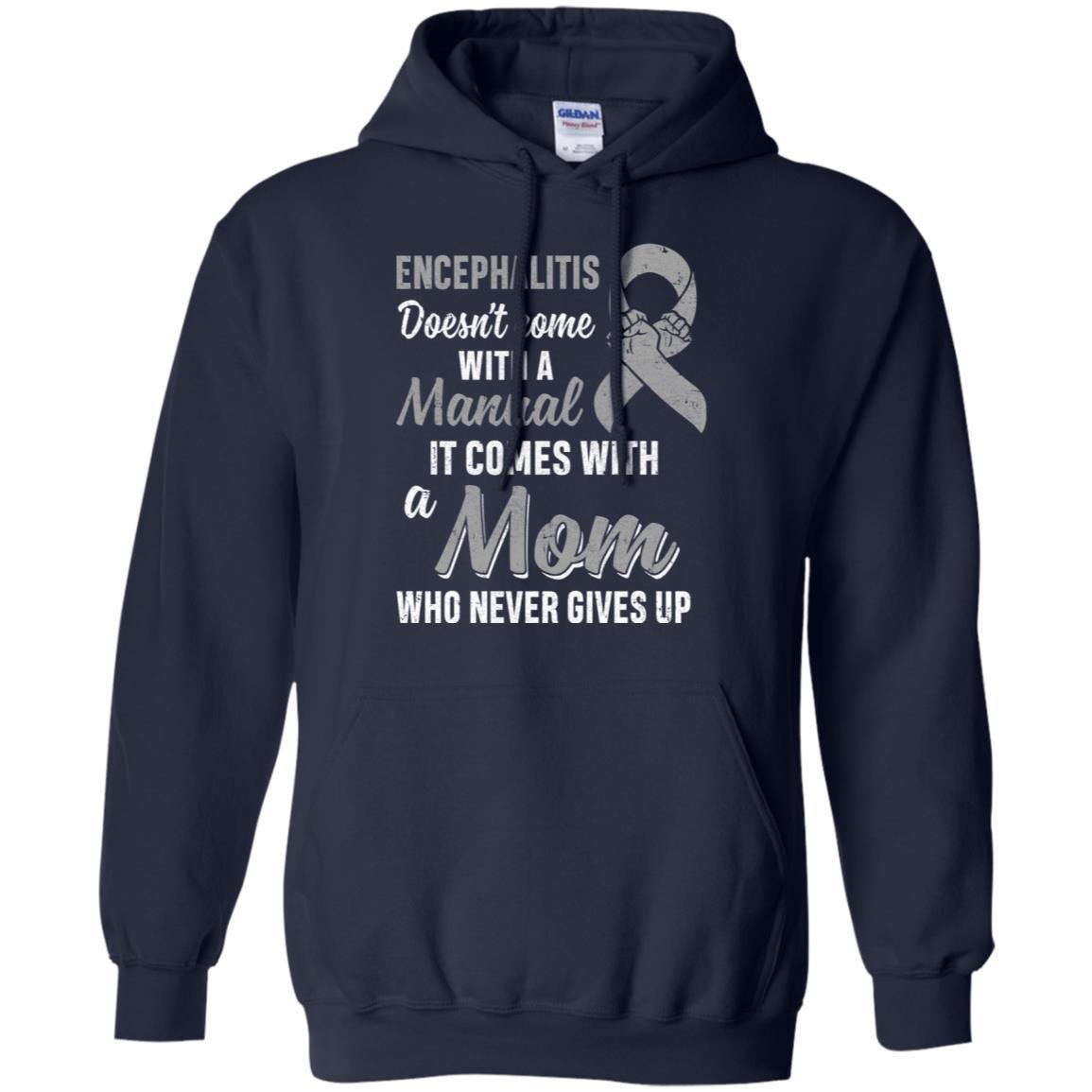 Encephalitis Awareness Mom Warrior Gifts-T-Shirt & Hoodie-Pullover Hoodie-Navy