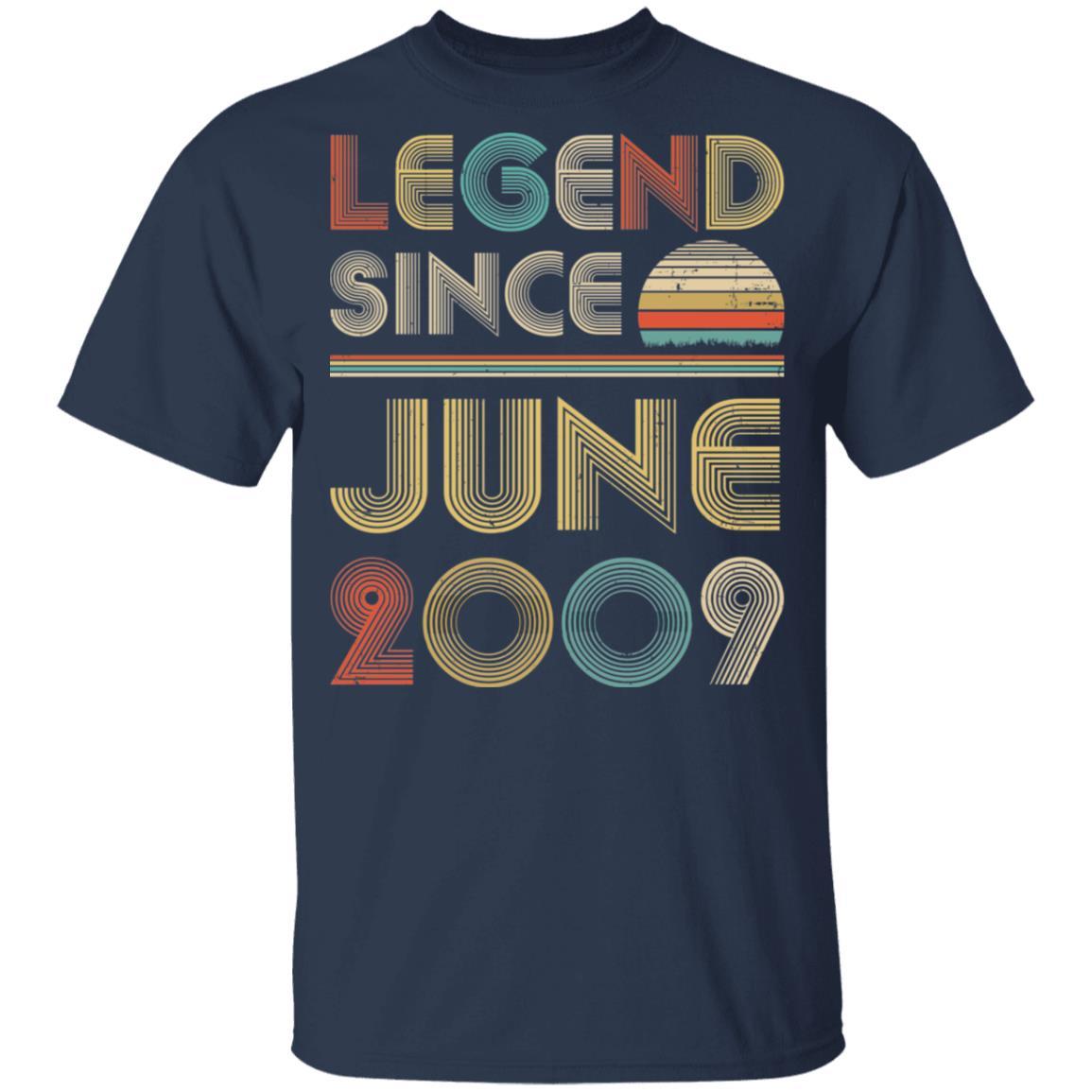 Legend Since June 2009 Vintage 12th Birthday Gifts Youth-Youth Shirt-Youth T-Shirt-Navy