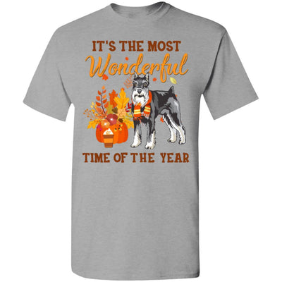 Schnauzer Autumn It's The Most Wonderful Time Of The Year-T-Shirt & Hoodie-Classic T-Shirt-Sport Grey