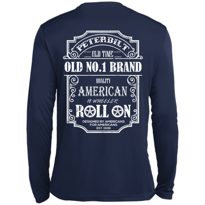 PETERBILT TRUCK BACK PETERBILT OLD NO 1-T-Shirt & Hoodie-Long Sleeve T-Shirt-Navy