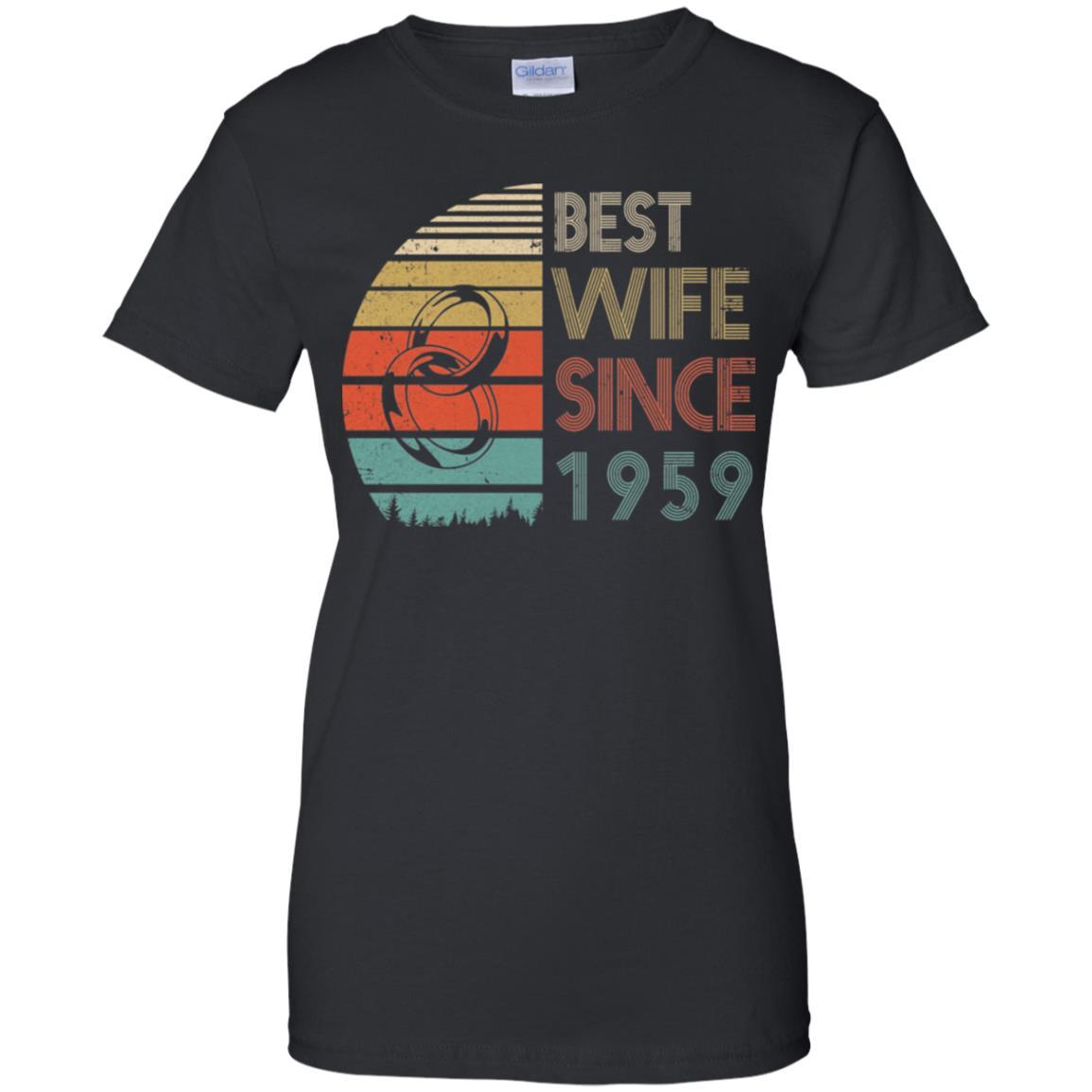 62th Wedding Anniversary Gifts Best Wife Since 1959-T-Shirt & Hoodie-Women's T-Shirt-Black