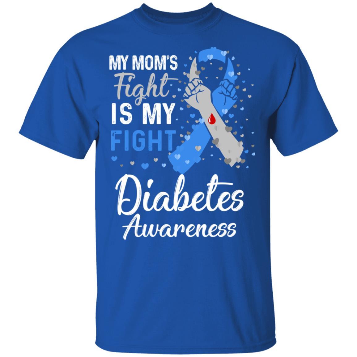 My Mom's Fight Is My Fight Diabetes Awareness-T-Shirt & Hoodie-Classic T-Shirt-Royal