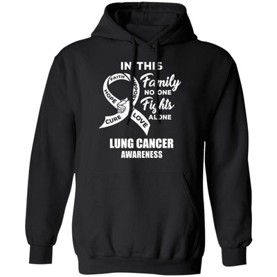 In This School No One Fights Lung Cancer Awareness Alone-T-Shirt & Hoodie-Pullover Hoodie-Black
