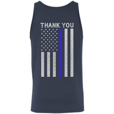 Police Thin Blue Line-T-Shirt & Hoodie-Unisex Tank-Navy