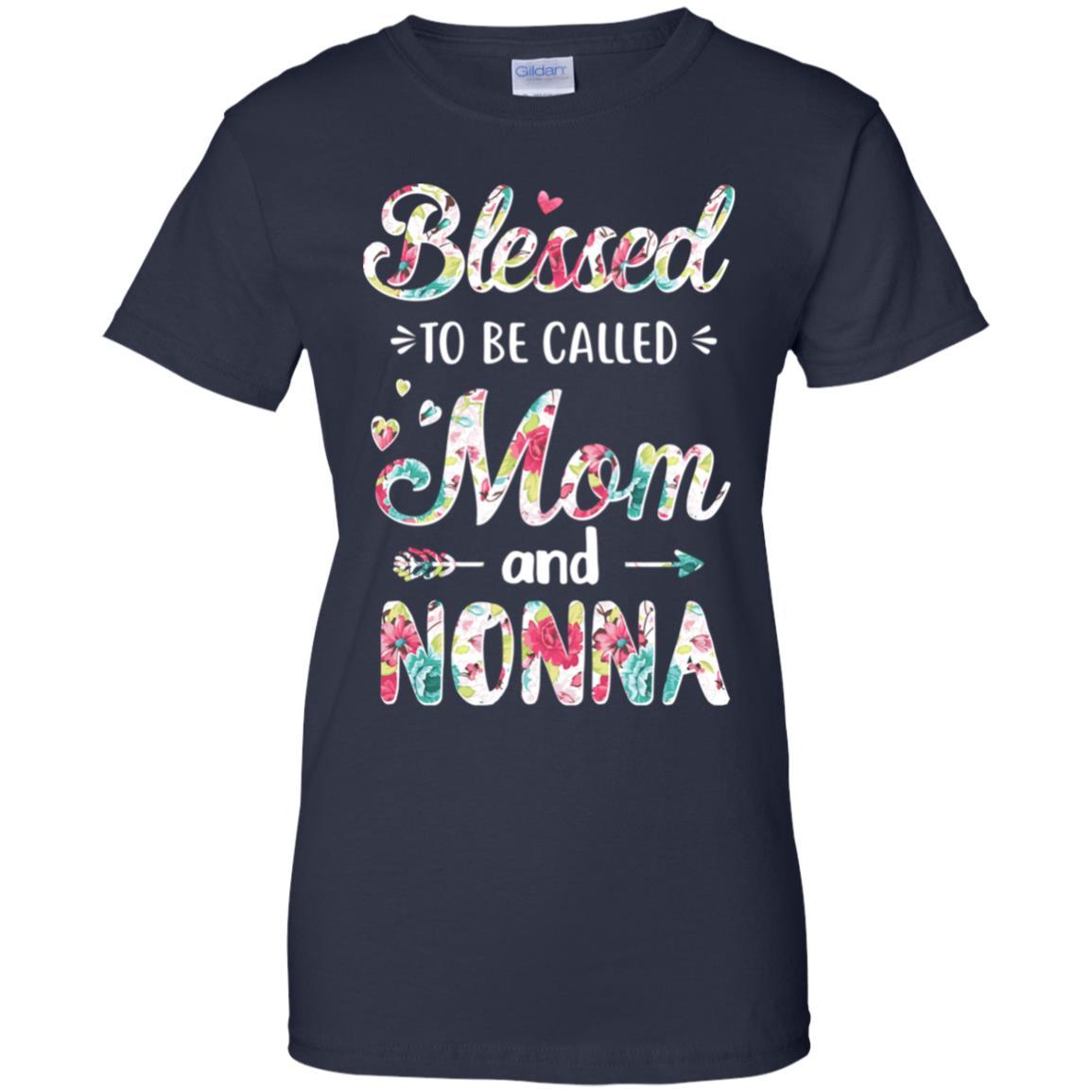 Mothers Day Gifts Blessed To Be Called Mom And Nonna-T-Shirt & Hoodie-Women's T-Shirt-Navy