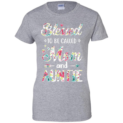 Mothers Day Gifts Blessed To Be Called Mom And Auntie-T-Shirt & Hoodie-Women's T-Shirt-Sport Grey
