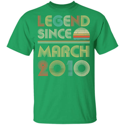 Legend Since March 2010 Vintage 11th Birthday Gifts Youth-Youth Shirt-Youth T-Shirt-Irish Green
