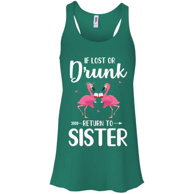 Flamingo If I Lost Or Drunk Please Return To Sister-T-Shirt & Tank Top-Women's Flowy Racerback Tank-Kelly Green