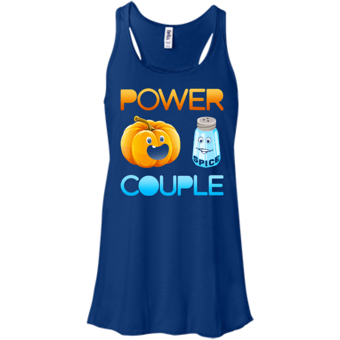 Pumpkin Spice Power Couple Halloween-T-Shirt & Hoodie-Women's Flowy Racerback Tank-True Royal
