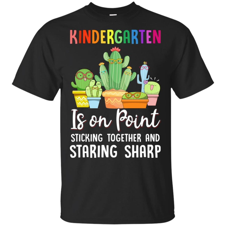 Kindergarten Is On Point 1St Day Of School Cactus Teacher-T-Shirt & Hoodie-Classic T-Shirt-Black