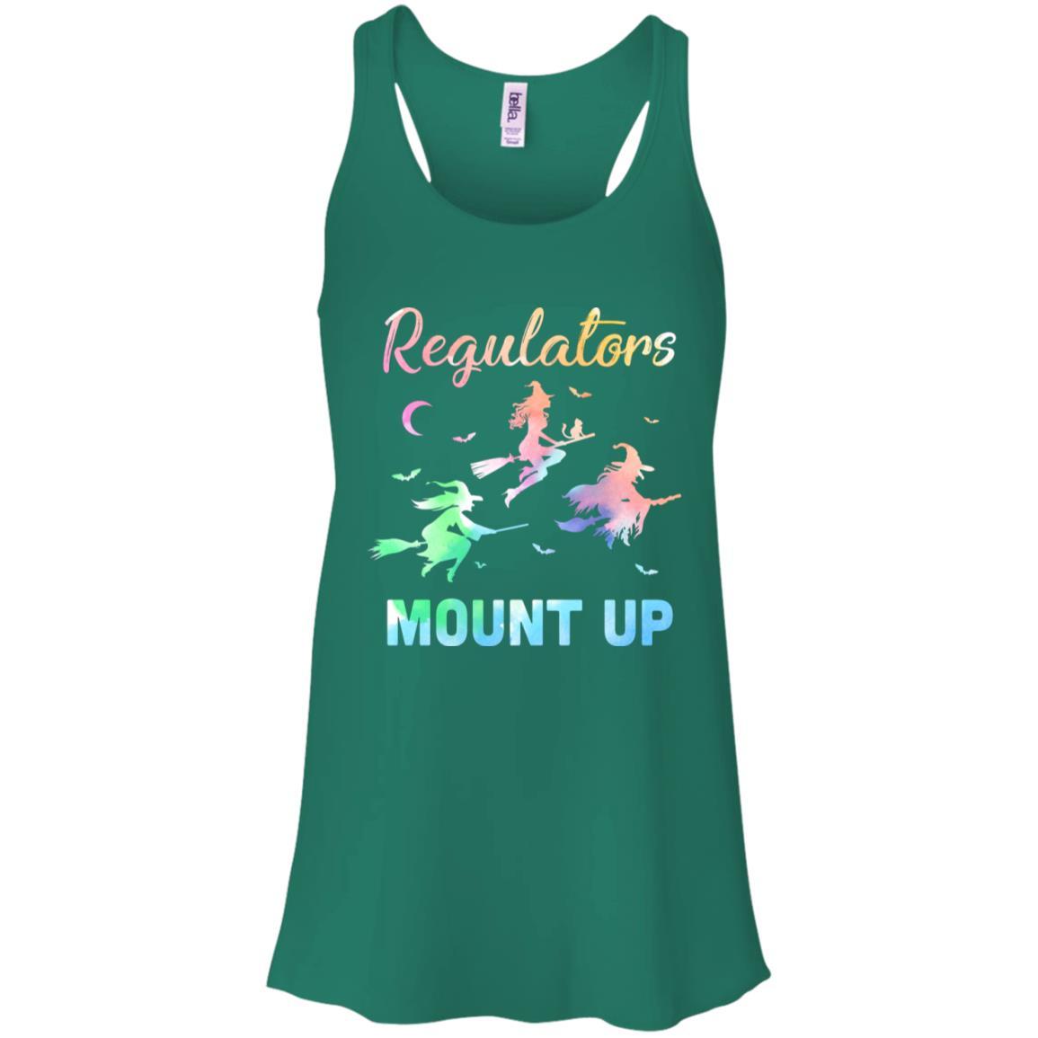 Regulators Mount Up Funny Halloween Witch For Women-T-Shirt & Tank Top-Women's Flowy Racerback Tank-Kelly Green