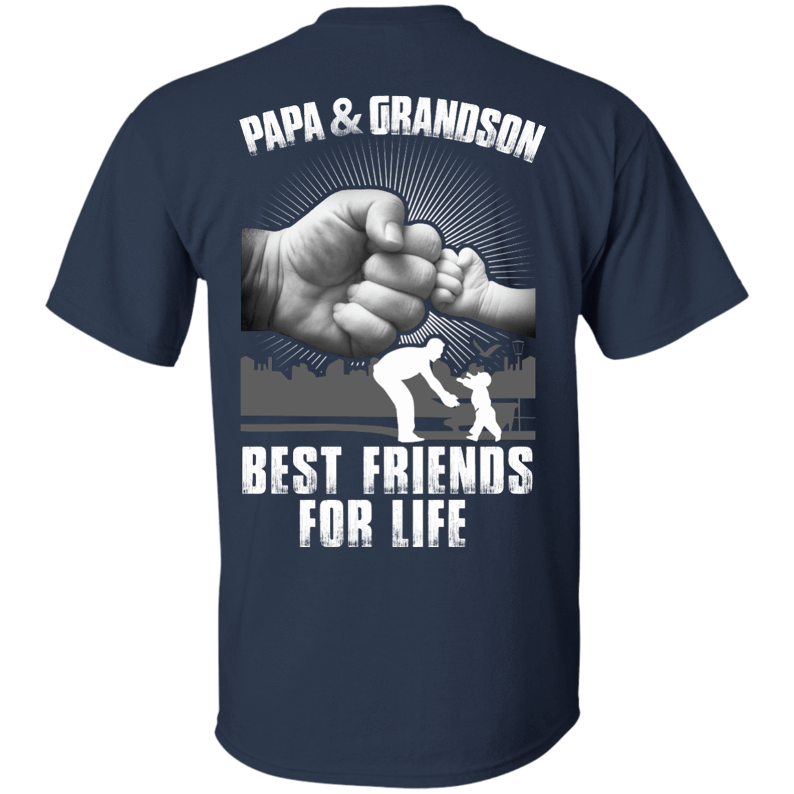 Papa And Grandson Best Friends For Life-T-Shirt & Hoodie-Classic T-Shirt-Navy