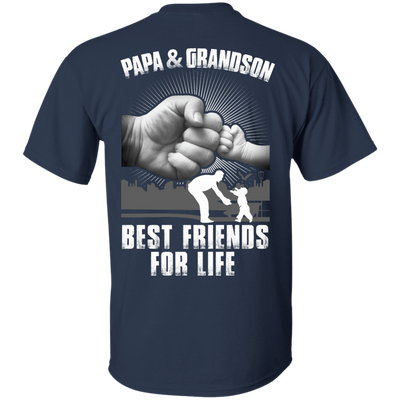 Papa And Grandson Best Friends For Life-T-Shirt & Hoodie-Classic T-Shirt-Navy