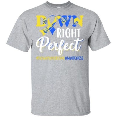 Down Syndrome Awareness Down Right Perfect-T-Shirt & Hoodie-Classic T-Shirt-Sport Grey