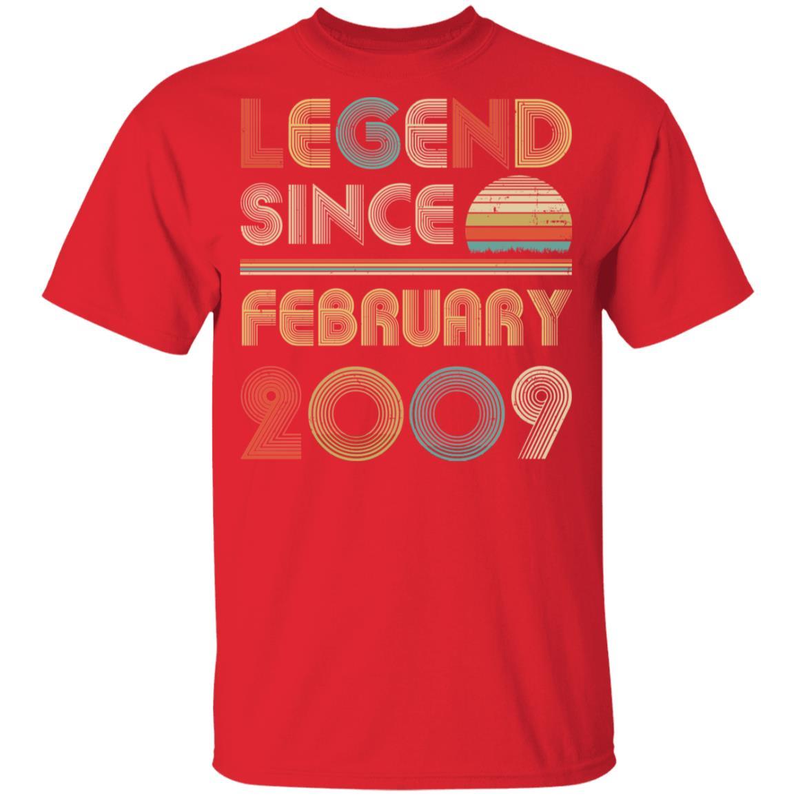 Legend Since February 2009 Vintage 12th Birthday Gifts Youth-Youth Shirt-Youth T-Shirt-Red