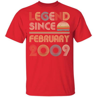 Legend Since February 2009 Vintage 12th Birthday Gifts Youth-Youth Shirt-Youth T-Shirt-Red