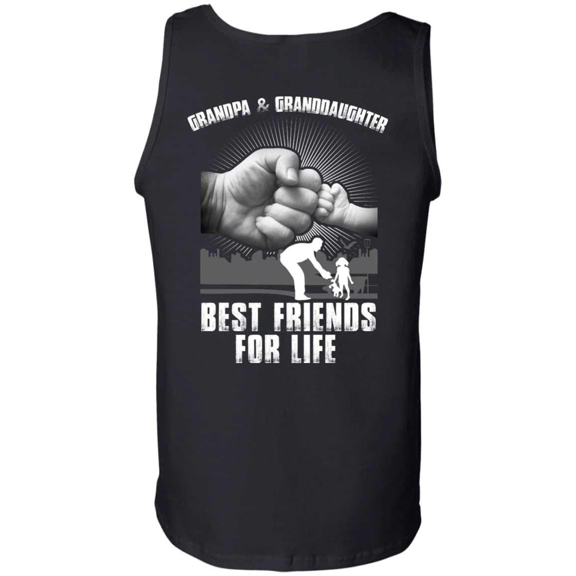 Grandpa And Granddaughter Best Friends For Life-T-Shirt & Hoodie-Unisex Tank-Black