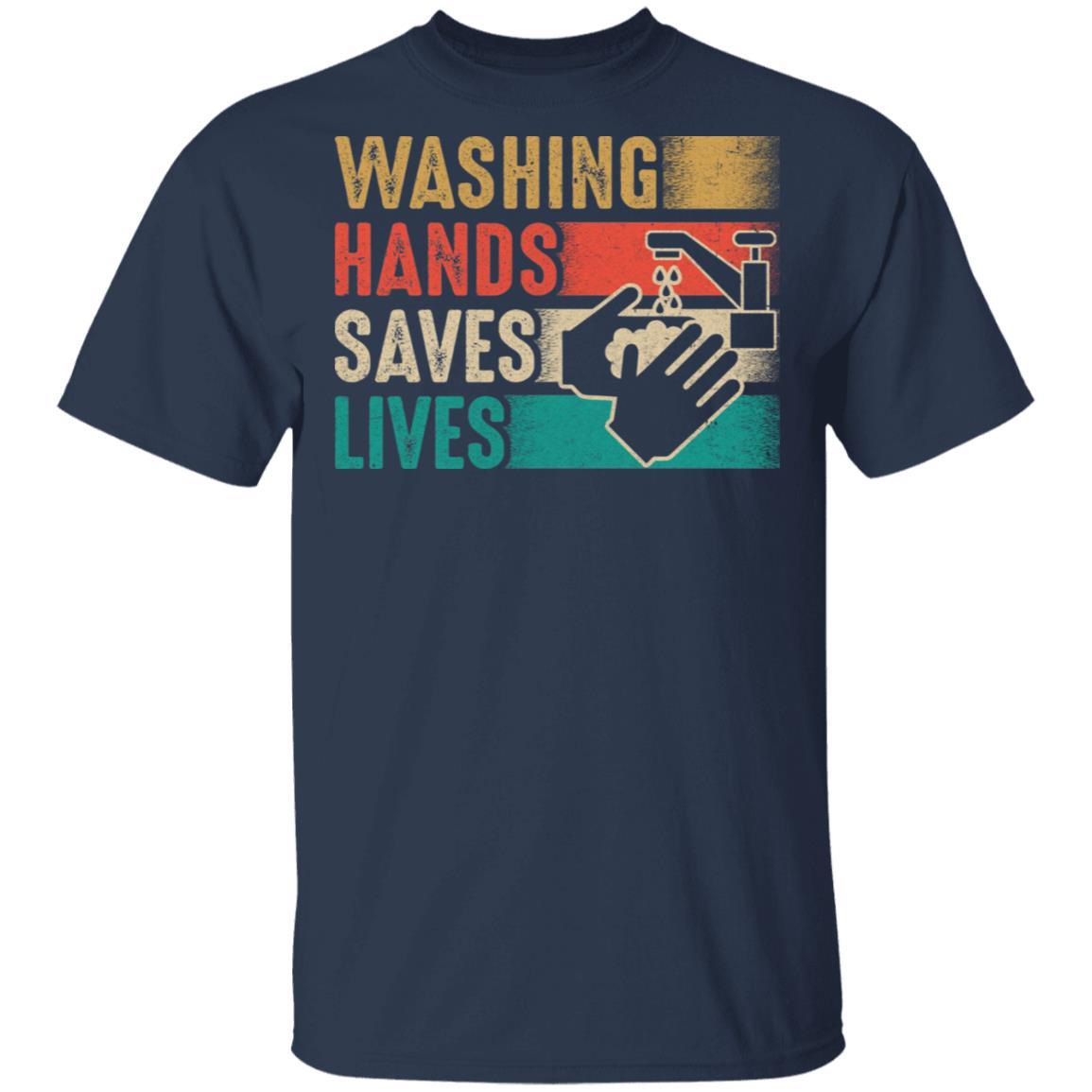Vintage Washing Hands Saves Lives-T-Shirt & Hoodie-Classic T-Shirt-Navy