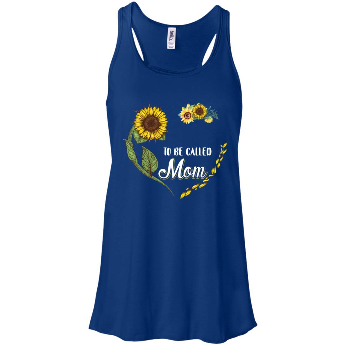 Blessed To Be Called Mom Sunflower Mothers Day Gift-T-Shirt & Tank Top-Women's Flowy Racerback Tank-True Royal