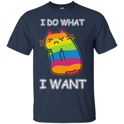 Rainbow Cat I Do What I Want-T-Shirt & Hoodie-Classic T-Shirt-Navy
