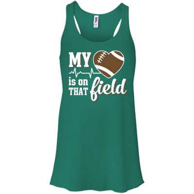 My Heart Is On That Field Football-T-Shirt & Hoodie-Women's Flowy Racerback Tank-Kelly