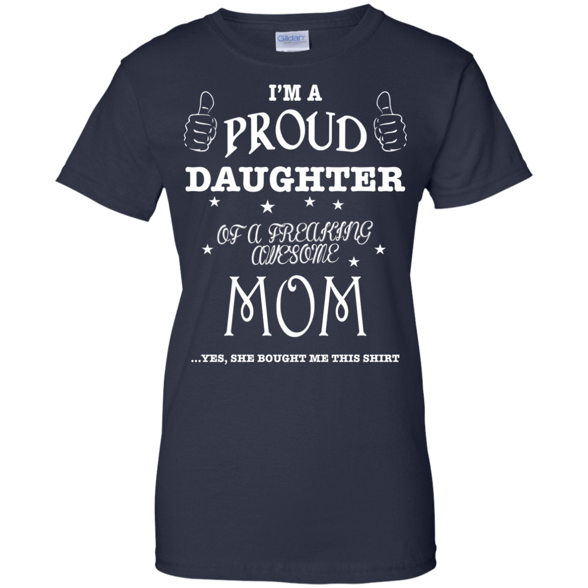 PROUD DAUGHTER OF AWESOME MOM-T-Shirt & Hoodie-Women's T-Shirt-Navy