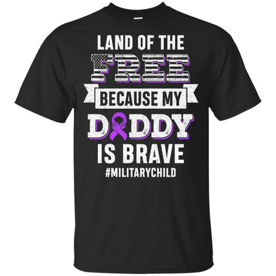 Military Child Month Purple Up Free Brave Dad Pride Youth-Youth Shirt-Youth T-Shirt-Black