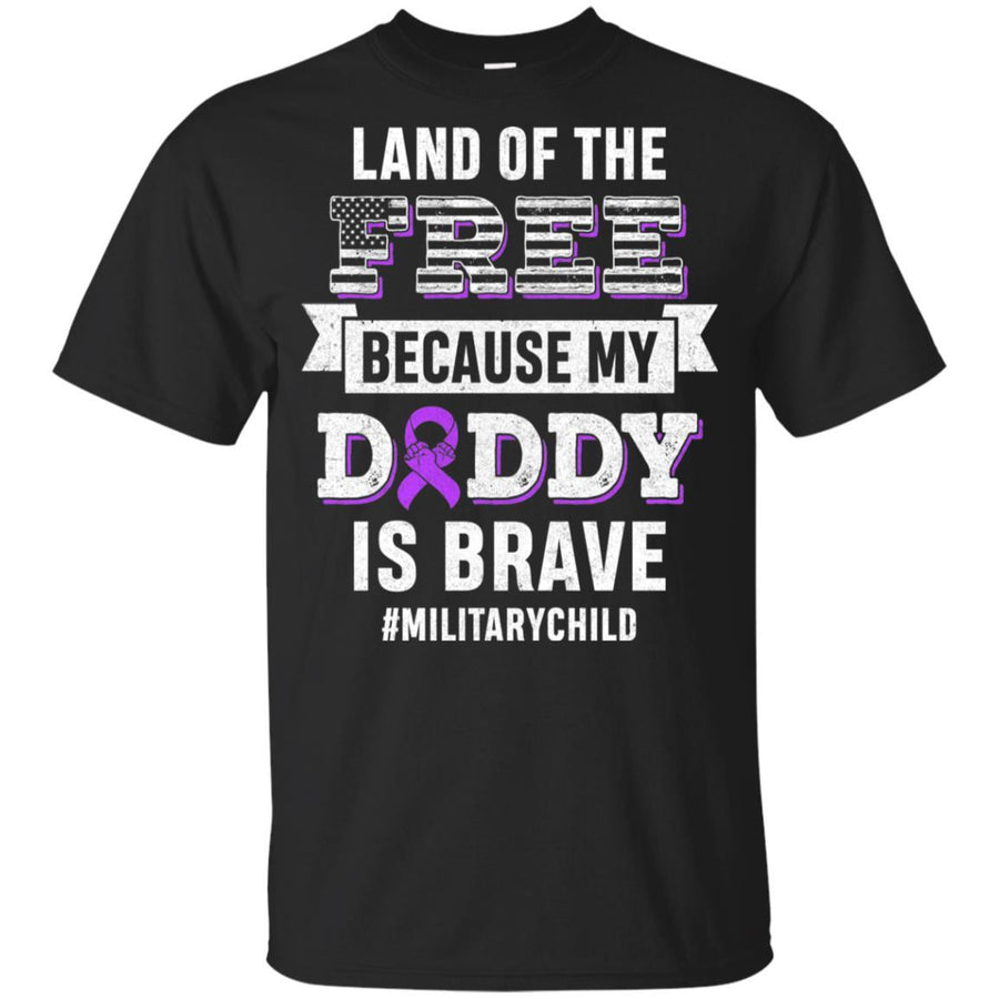 Military Child Month Purple Up Free Brave Dad Pride Youth-Youth Shirt-Youth T-Shirt-Black