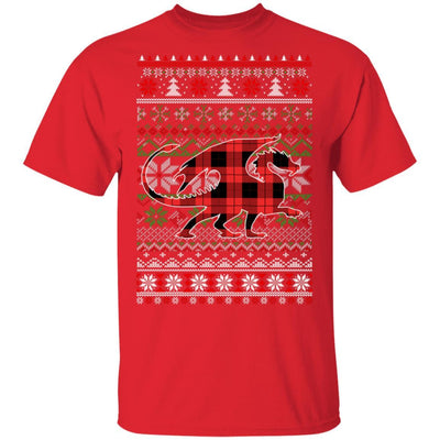 Dragon Red Plaid Ugly Christmas Sweater Funny Gifts-T-Shirt & Sweatshirt-Classic T-Shirt-Red