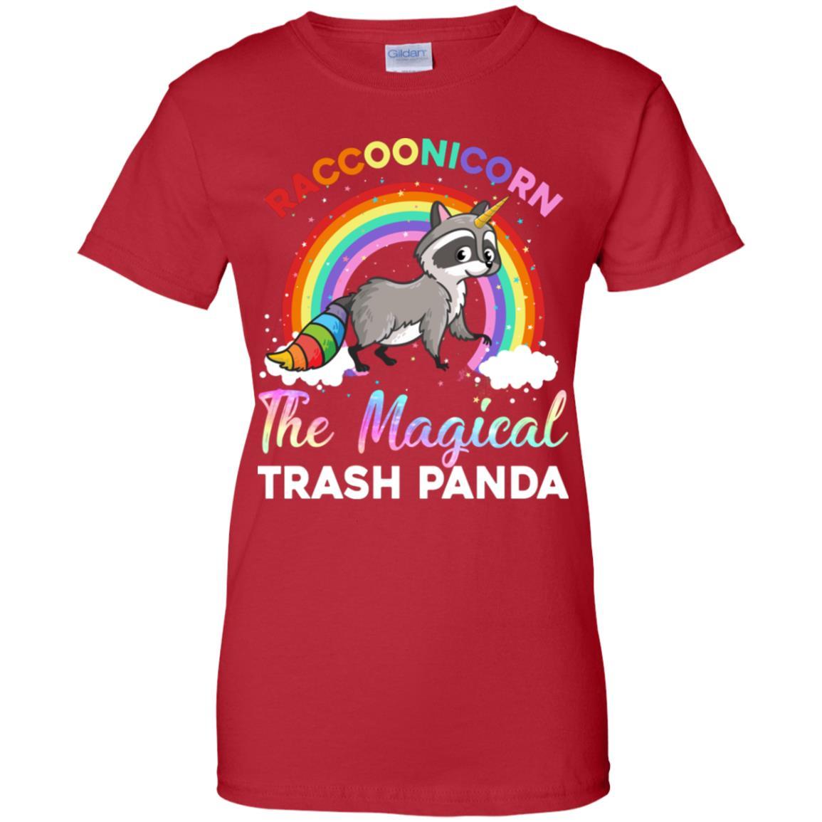 Racoonicorn Raccoon Unicorn Trash Panda For Kid Girls-T-Shirt & Hoodie-Women's T-Shirt-Red