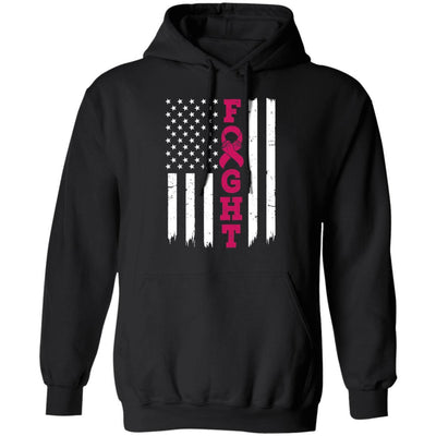 Multiple Myeloma Awareness American Flag Distressed-T-Shirt & Hoodie-Pullover Hoodie-Black