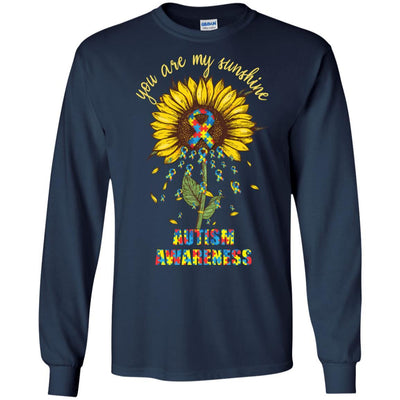 You Are My Sunshine Autism Awareness-T-Shirt & Hoodie-Long Sleeve T-Shirt-Navy