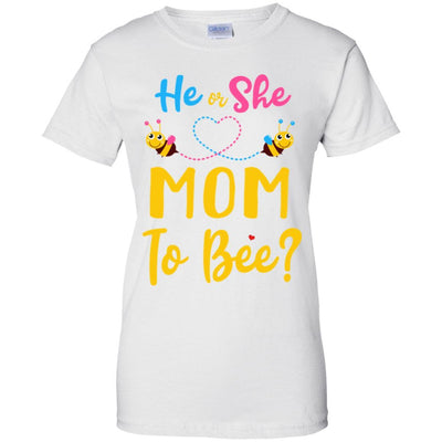 Gender Reveal Pink Or Blue What Will It Bee He Or She Mom-T-Shirt & Hoodie-Women's T-Shirt-White