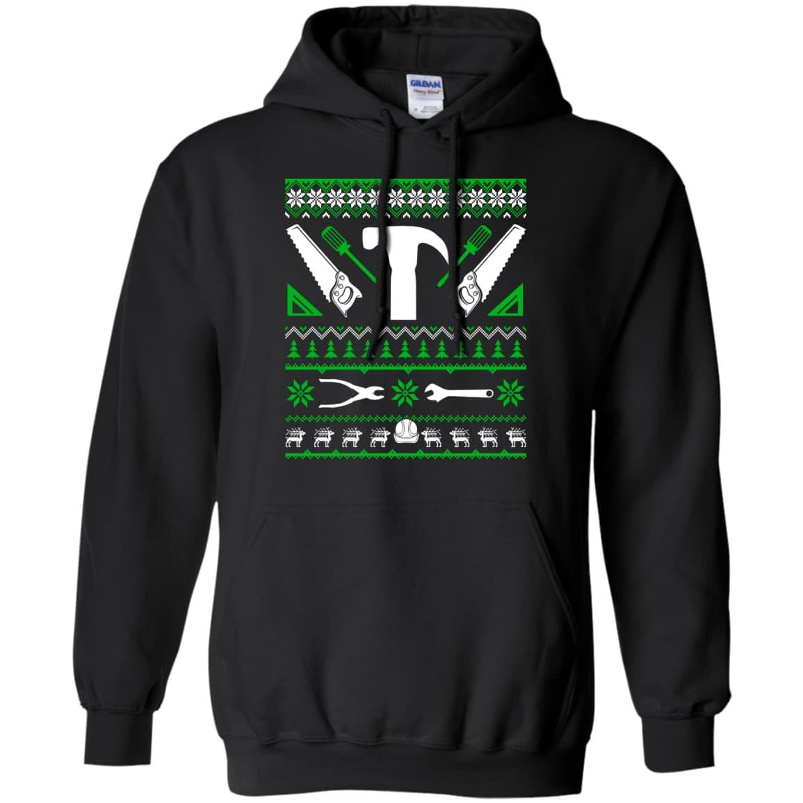 Carpenter Christmas Sweater-T-Shirt & Hoodie-Pullover Hoodie-Black